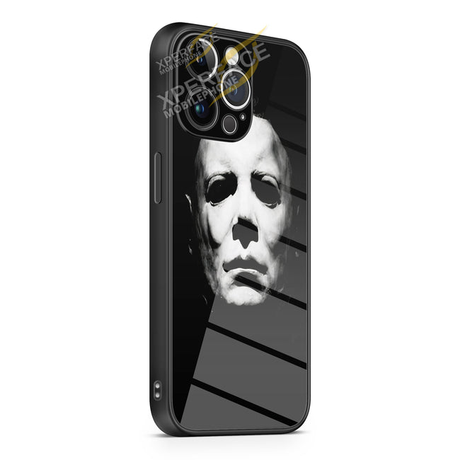HALLOWEEN MICHAEL MYERS FACE iPhone 15 | iPhone 15 Plus | iPhone 15 Pro | iPhone 15 Pro Max Glass Case cover