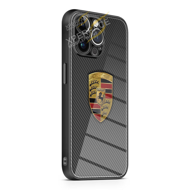 porsche logo iPhone 15 | iPhone 15 Plus | iPhone 15 Pro | iPhone 15 Pro Max Glass Case cover