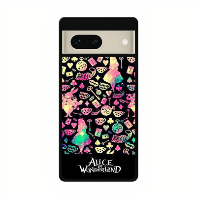 alice in wonderland pattern google pixel 7 case cover