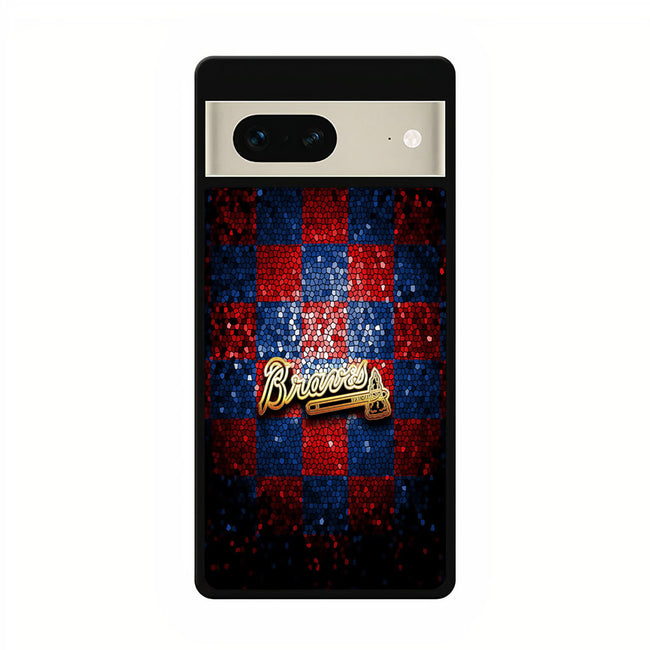 atlanta braves glitter logo google pixel 7 case cover