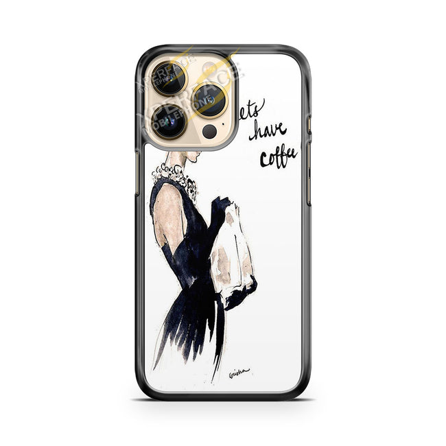 audrey hepburn lets have coffee iPhone 14 Pro Case Cover