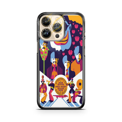 beatles yellow submarine on blue iPhone 14 Pro Case Cover