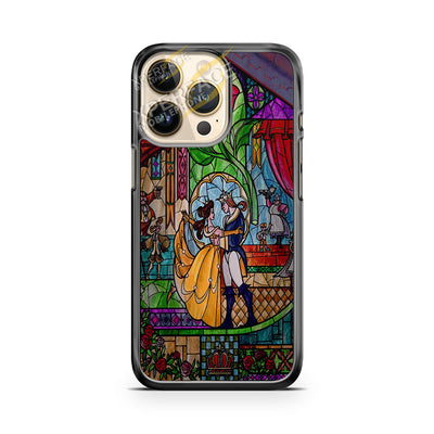 beauty and the beast stained glass full iPhone 14 Pro Case Cover