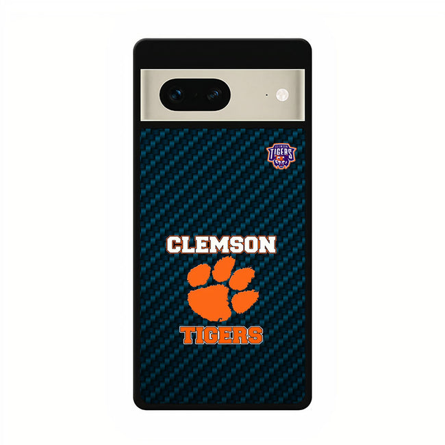 clemson tigers blue carbon google pixel 7 case cover