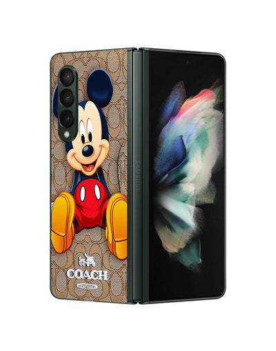 coach brown mickey mouse 1 Samsung Galaxy Z Fold 4 | Fold 5 | Fold 6 5G Case