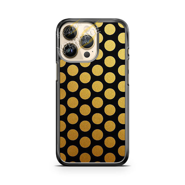 black and gold color block polkadot iPhone 14 Pro Case Cover