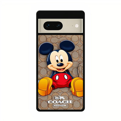 coach brown mickey mouse 1 google pixel 7 case cover