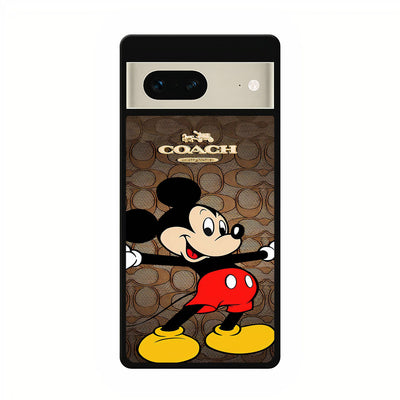 coach brown mickey mouse 2 google pixel 7 case cover