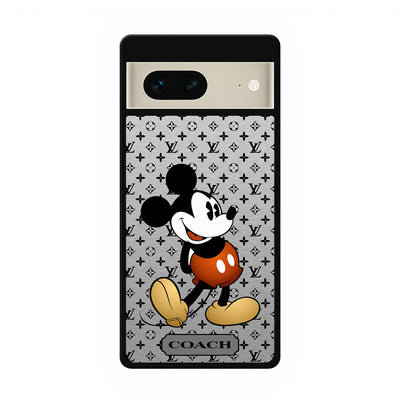 coach pattern mickey mouse google pixel 7 case cover