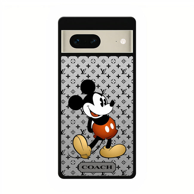 coach pattern mickey mouse google pixel 7 case cover