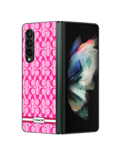 coach pink new logo Samsung Galaxy Z Fold 4 | Fold 5 | Fold 6 5G Case