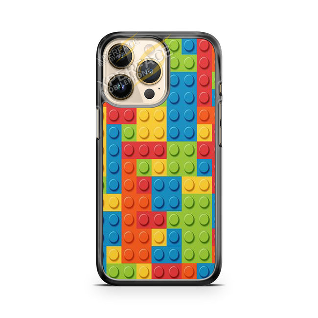 blocks rainbow lego art pattern iPhone 14 Pro Case Cover