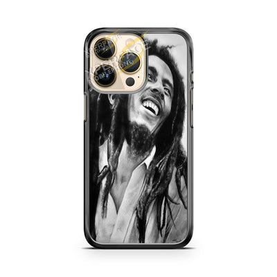 bob marley black and white laughing iPhone 14 Pro Case Cover