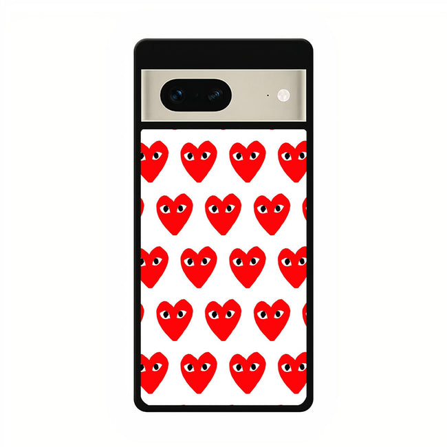 comme des garcons play red logo google pixel 7 case cover