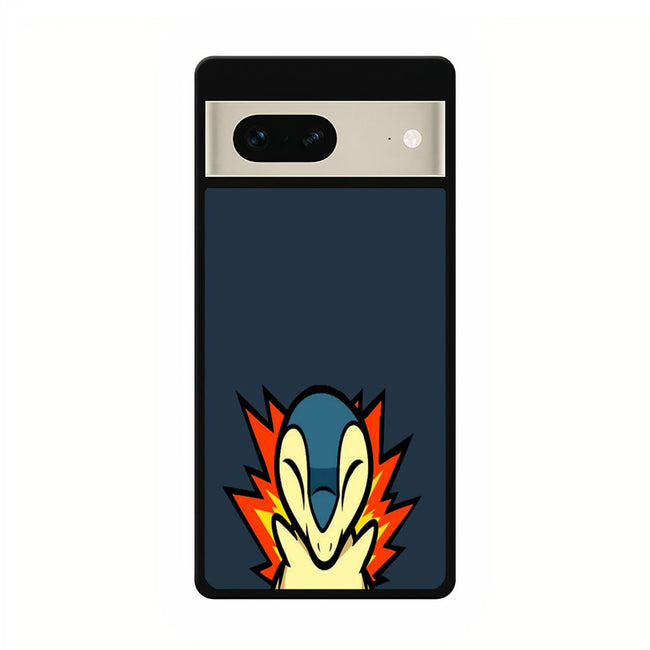 cyndaquil on fire google pixel 7 case cover