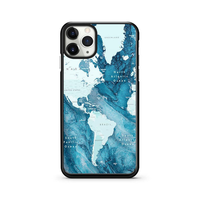 Blue World Map iPhone 11 Pro Max 2D Case - XPERFACE