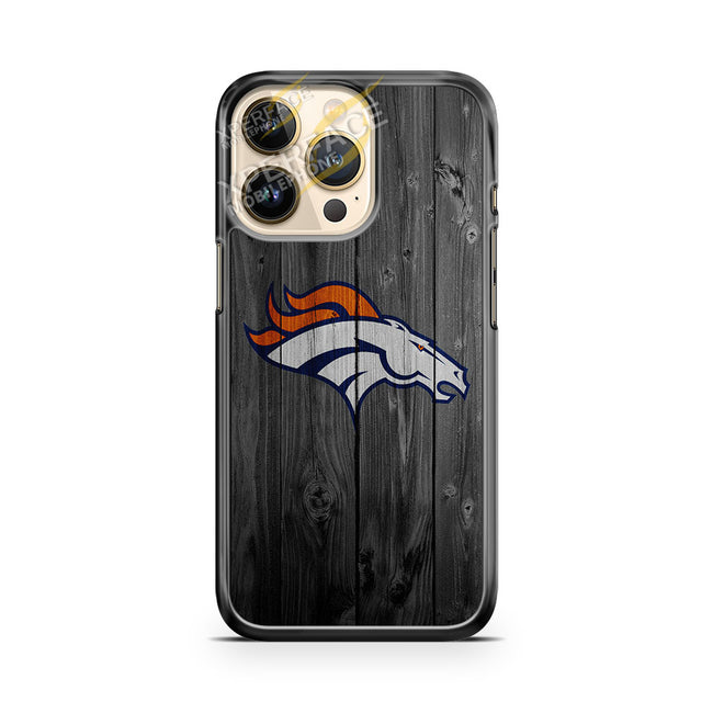 broncos wood logo iPhone 14 Pro Case Cover