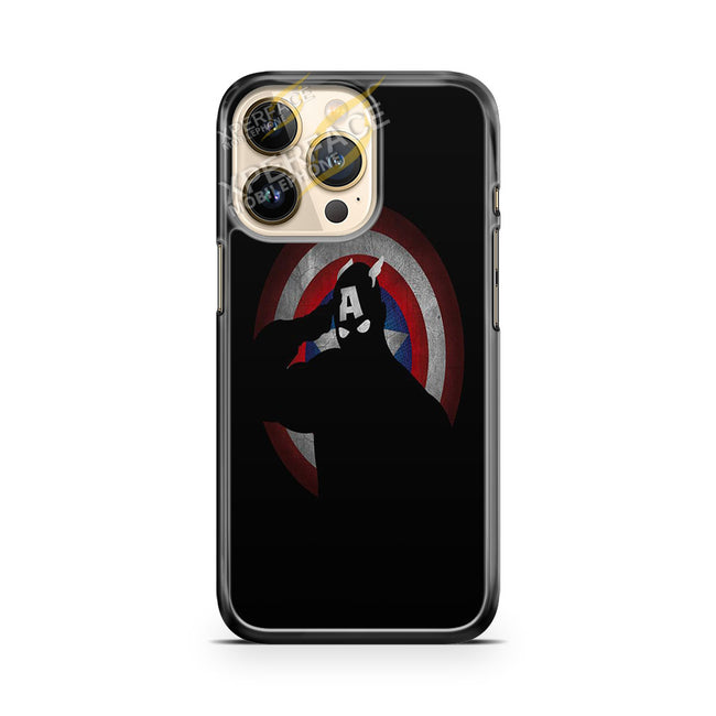 captain america in shadow iPhone 14 Pro Case Cover