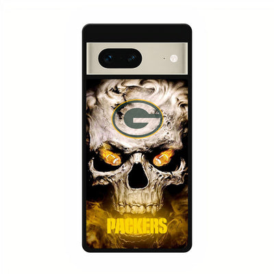 green bay packers skull google pixel 7 case cover