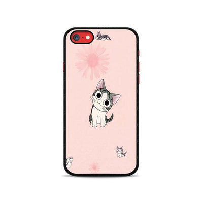 Cute Cat Pink iPhone SE 2020 2D Case - XPERFACE