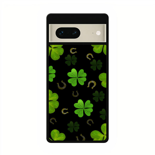 lucky clover horseshoe pattern google pixel 7 case cover