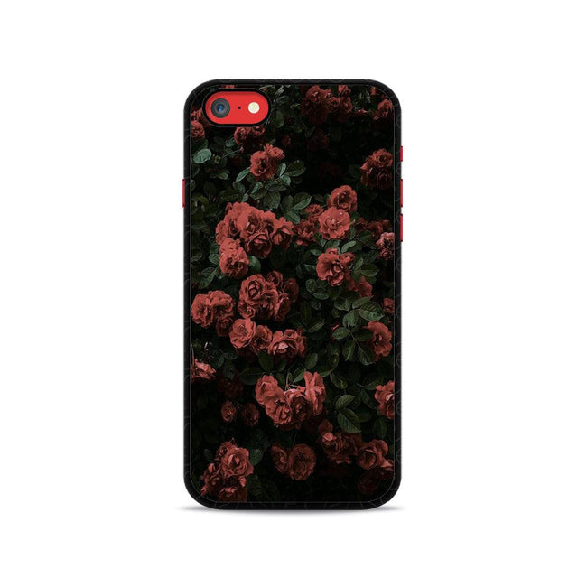 Flower Dark Red iPhone SE 2020 2D Case - XPERFACE