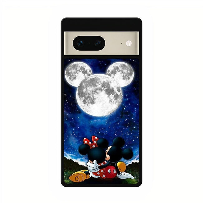 mickey and minnie mouse moon google pixel 7 case cover