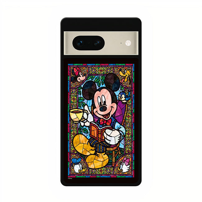 mickey mouse stained glass google pixel 7 case cover