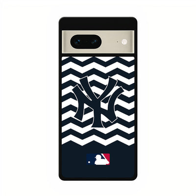 new york yankees blue chevron pattern google pixel 7 case cover