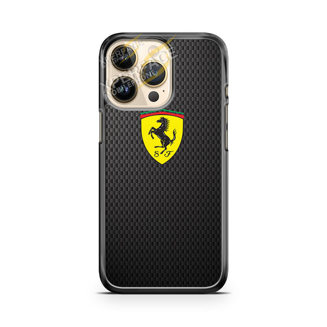 ferrari scuderia black iPhone 14 Pro Case Cover