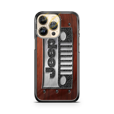 jeep logo embossed steel iPhone 14 Pro Case Cover