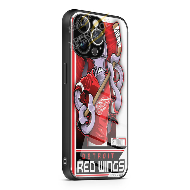 detroit red wings 1 iPhone 15 | iPhone 15 Plus | iPhone 15 Pro | iPhone 15 Pro Max Glass Case cover