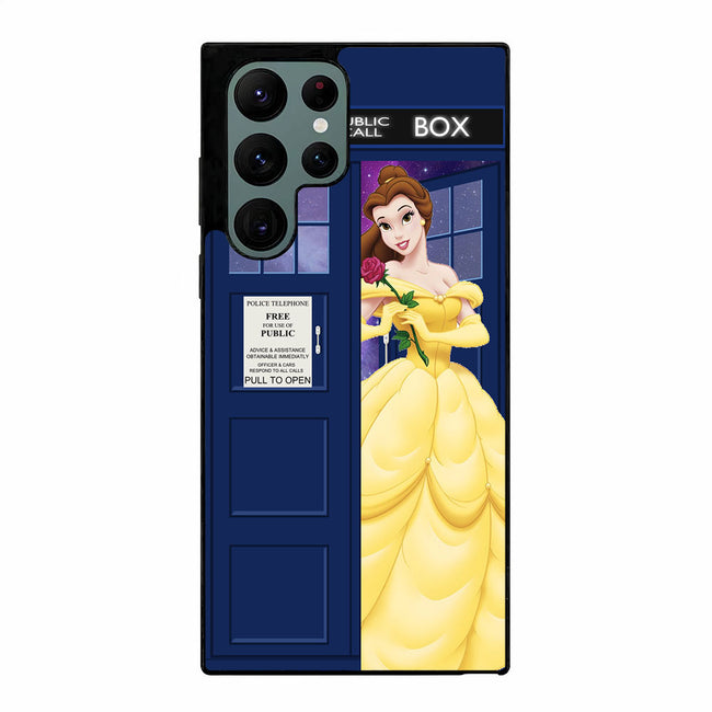 Disney Princess Belle Tardis Police Box Samsung Galaxy S23 Ultra case cover