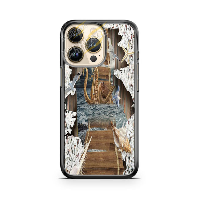 octopus wood iPhone 14 Pro Case Cover