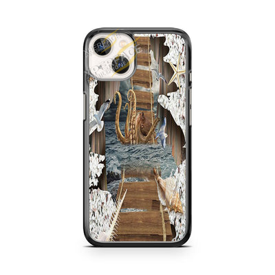 octopus wood iPhone 14 Case Cover