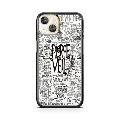 pierce the veil word collage black and white iPhone 14 Case Cover