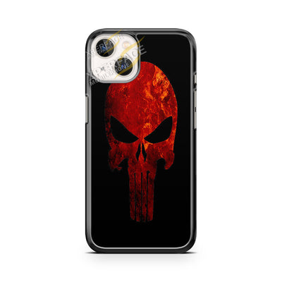 punisher skull red and black detailed iPhone 14 Case Cover