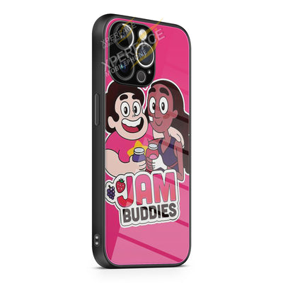 Jam Buddies Steven Universe Steven & Connie iPhone 15 | iPhone 15 Plus | iPhone 15 Pro | iPhone 15 Pro Max Glass Case cover