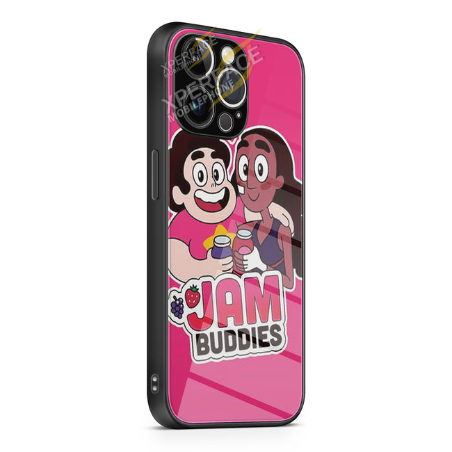 Jam Buddies Steven Universe Steven & Connie iPhone 15 | iPhone 15 Plus | iPhone 15 Pro | iPhone 15 Pro Max Glass Case cover