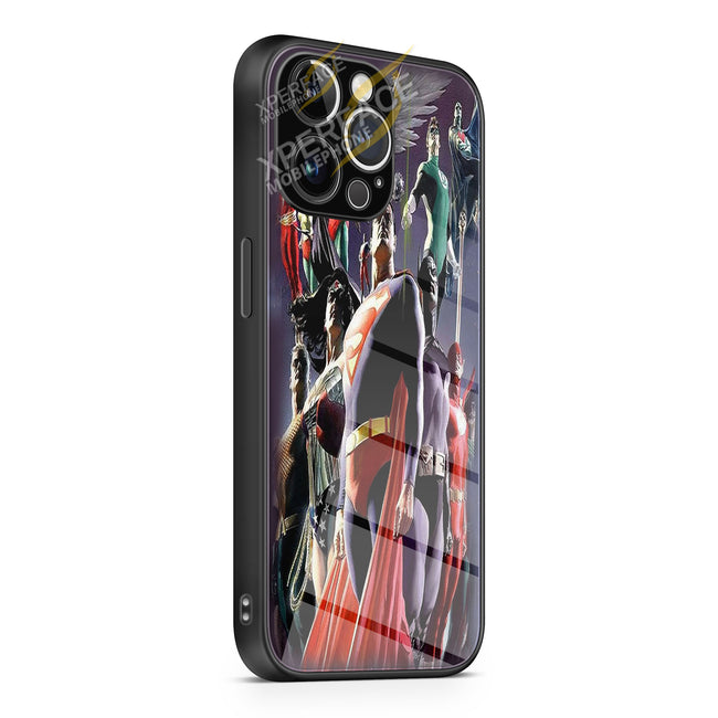 Justice League of Superhero iPhone 15 | iPhone 15 Plus | iPhone 15 Pro | iPhone 15 Pro Max Glass Case cover