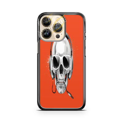 skull mostly orange iPhone 14 Pro Case Cover