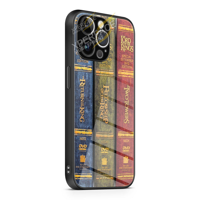 Lord Of The Rings Book Style dvd Collection Set iPhone 15 | iPhone 15 Plus | iPhone 15 Pro | iPhone 15 Pro Max Glass Case cover