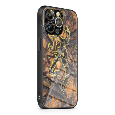 Love Browning Deer Camo Boy 2 iPhone 15 | iPhone 15 Plus | iPhone 15 Pro | iPhone 15 Pro Max Glass Case cover