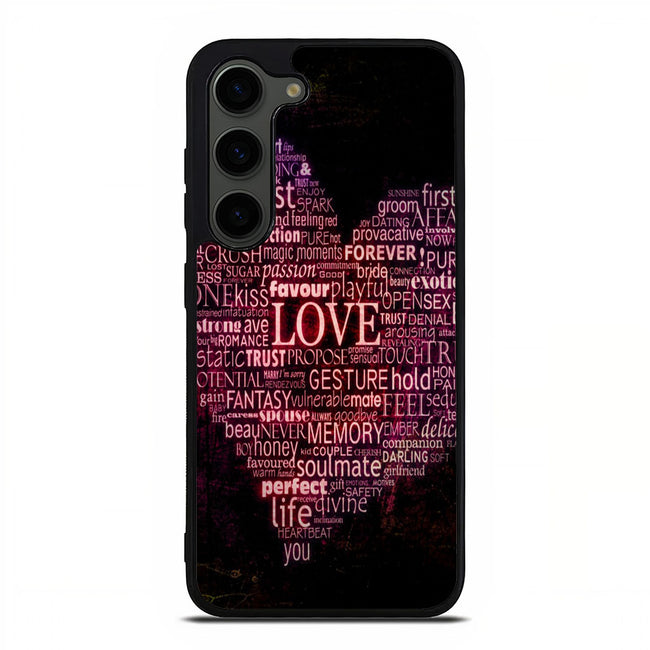 Love Typography Pink Samsung Galaxy S23 Plus | Samsung Galaxy S24 Plus case cover