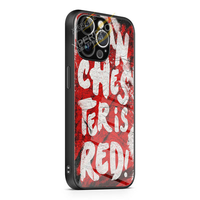 manchester is red iPhone 15 | iPhone 15 Plus | iPhone 15 Pro | iPhone 15 Pro Max Glass Case cover