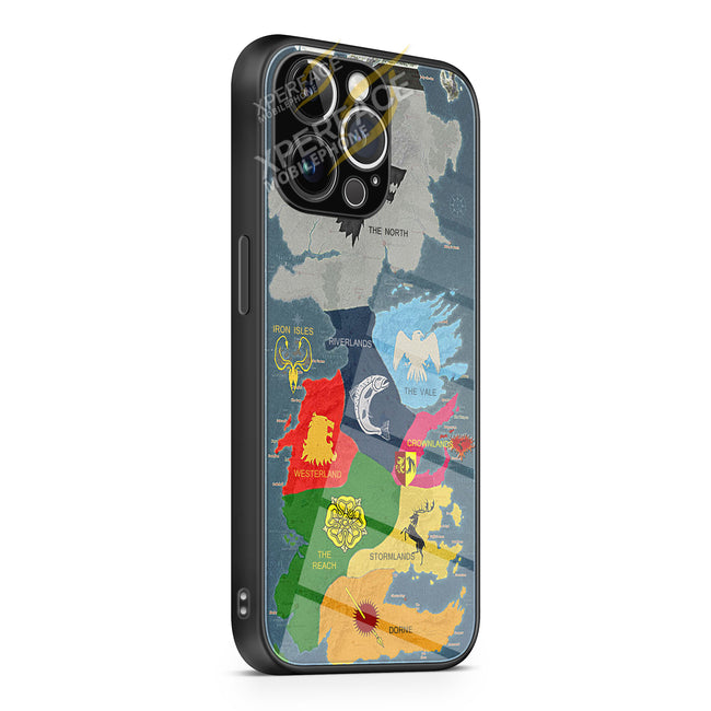 Map Game of Thrones 2 iPhone 15 | iPhone 15 Plus | iPhone 15 Pro | iPhone 15 Pro Max Glass Case cover