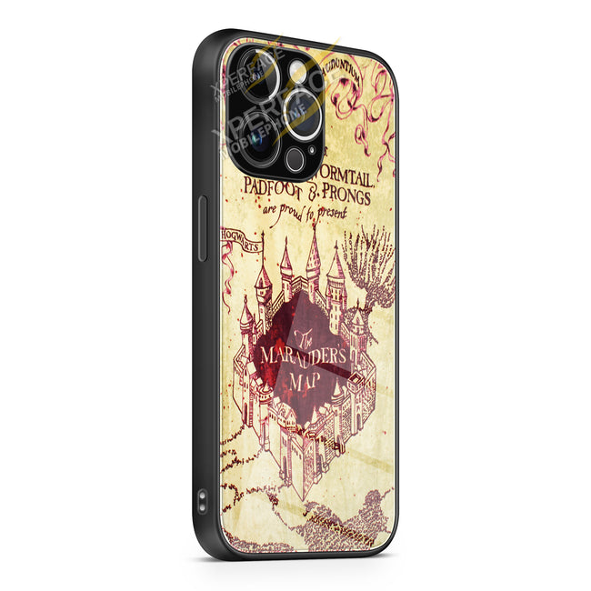 Marauders Map harry potter iPhone 15 | iPhone 15 Plus | iPhone 15 Pro | iPhone 15 Pro Max Glass Case cover