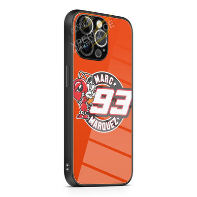 Marc Marquez 93 Logo iPhone 15 | iPhone 15 Plus | iPhone 15 Pro | iPhone 15 Pro Max Glass Case cover