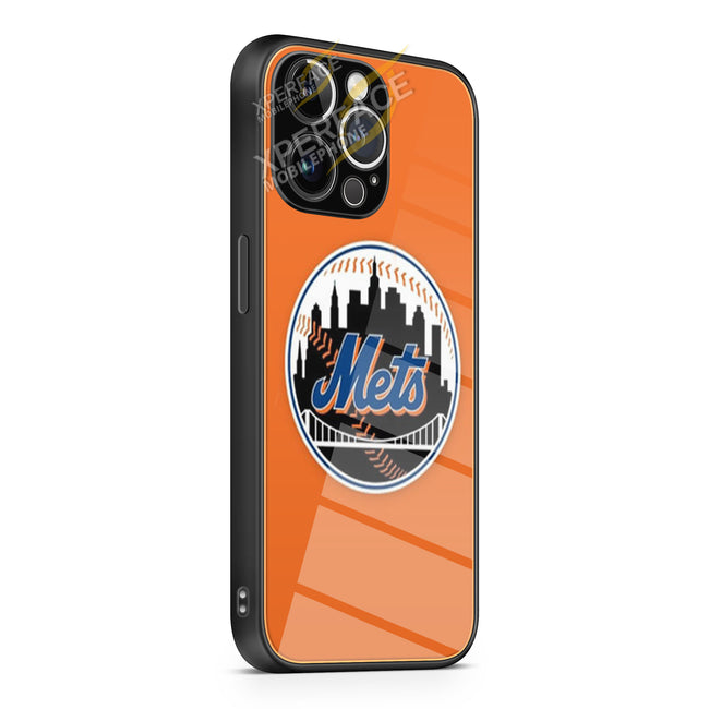 Mets Ball Logo iPhone 15 | iPhone 15 Plus | iPhone 15 Pro | iPhone 15 Pro Max Glass Case cover