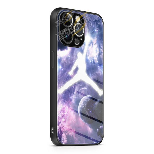 Michael Jordan In Galaxy Nebula 2 iPhone 15 | iPhone 15 Plus | iPhone 15 Pro | iPhone 15 Pro Max Glass Case cover